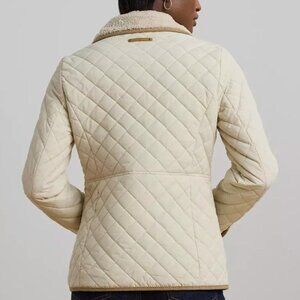 Ralph Lauren Women’s Petite Faux-Sherpa-Collar Quilted Coat